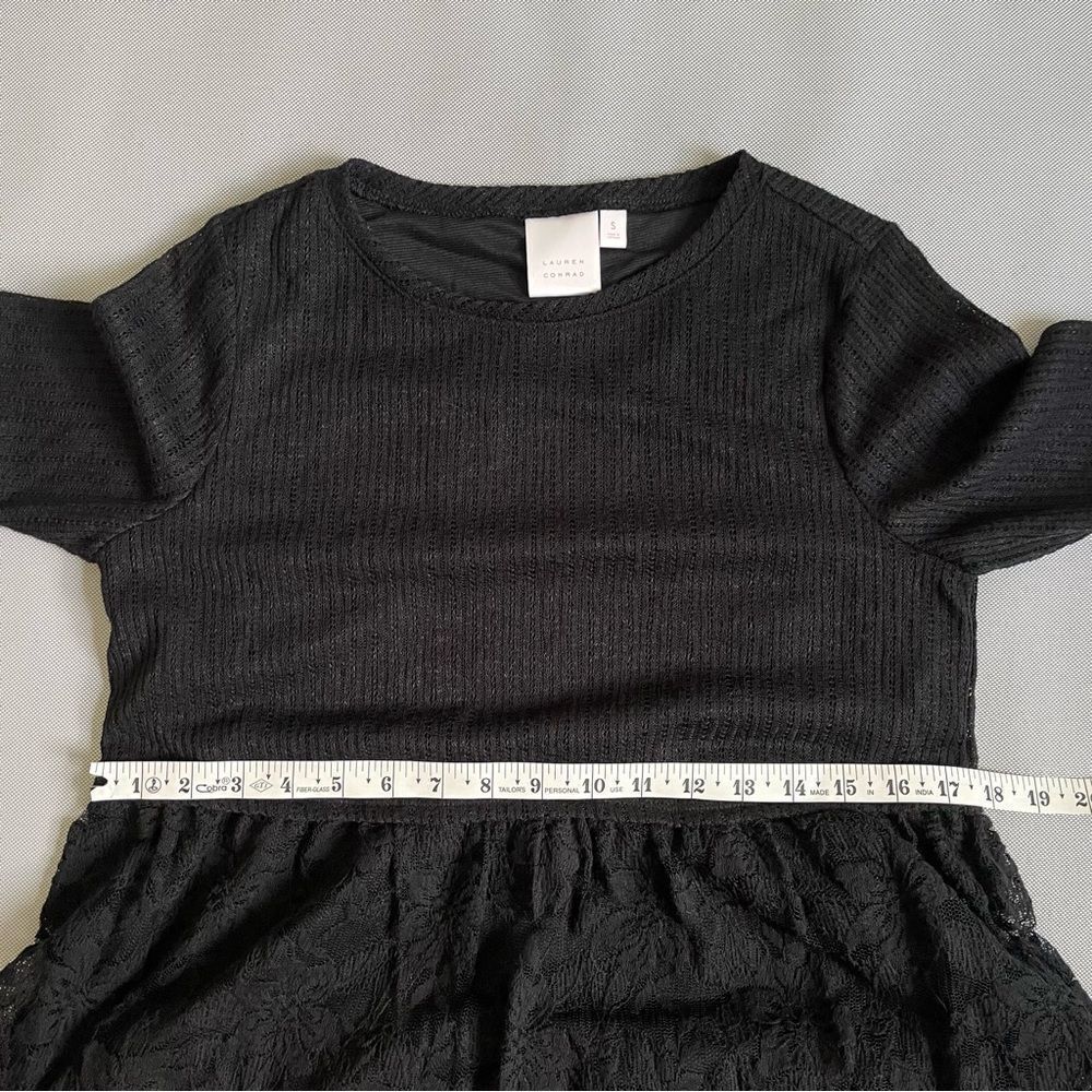 Lauren Conrad Bee Mine Black Lace Baby Doll Top NEW Women’s Size Small - Picture 9 of 10